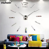 Muhsein naujos mados 3D sieninis laikrodis akrilinis veidrodinis sieninis lipdukas laikrodis didelio dydžio „pasidaryk pats“ laikrodžiai, namų dekoravimas svetainės biurui