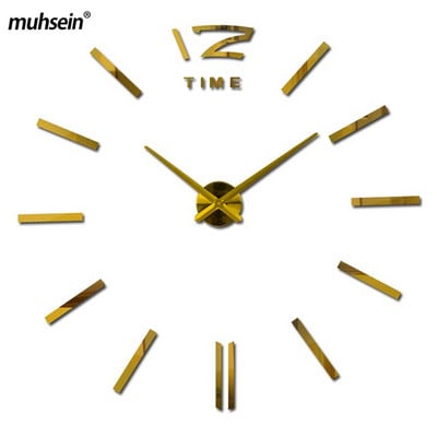 Muhsein naujos mados 3D sieninis laikrodis akrilinis veidrodinis sieninis lipdukas laikrodis didelio dydžio „pasidaryk pats“ laikrodžiai, namų dekoravimas svetainės biurui