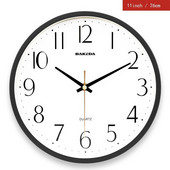 26 cm-es, minimalista faliórák fekete kerettel, átlátszó üveg csendes, egyszerű óra Reloj de pared Study Office Home Dekoráció