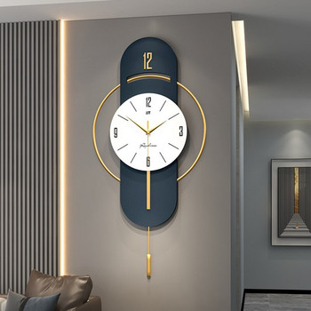 Дървен часовник Голям часовник Стенен часовник Светлинен луксозен битов моден персонализиран креативен стенен часовник Прост стенен часовник