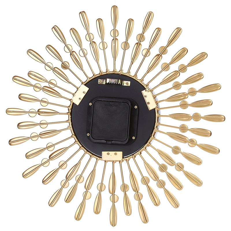 Skatinimas! 15 colių 3D didelis sieninis laikrodis Blizgantis Kalnų krištolo saulės stiliaus modernus svetainės dekoras (auksinis)