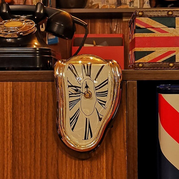 Сюрреалистични топящи се изкривени часовници Часовник Салвадор Дали Разтопен часовник за декоративен рафт за домашен офис Бюро Маса Забавен творчески подарък