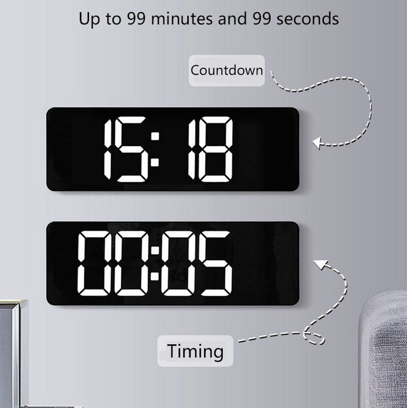 Ceas digital de perete LED de 13/16 inch Telecomanda Ora Data Temperatura Saptamana Acelasi ecran Afisaj Ceasuri de masa de birou Alarme Ceas