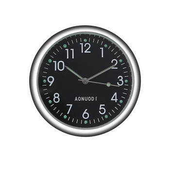 Мини кварцов малък часовник Светещ аналогов часовник Автомобилен часовник 4*4 см с двустранно лепило Автомобилен декоративен часовник