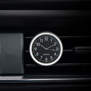 Мини кварцов малък часовник Светещ аналогов часовник Автомобилен часовник 4*4 см с двустранно лепило Автомобилен декоративен часовник