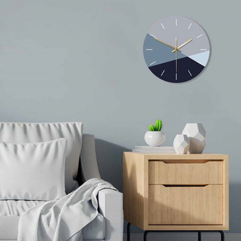 Семпъл минимализъм Син и сив цвят Голям стенен часовник Студен тон Цветови нюанси Модерна мода Декорация на дома Висящ на стената часовник
