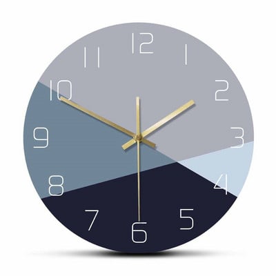 Egyszerű minimalizmus Kék és szürke színű nagy falióra Hideg tónusú Színárnyalat Modern divat Lakásdekoráció Fali karóra
