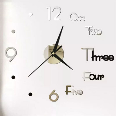 Ceas de perete digital DIY Ceasuri DIY 3D Ceasuri de modă Autocolante cu oglindă acrilice Camera de zi Home Office Decor Silent Horloge