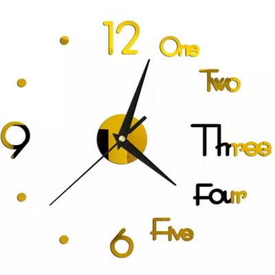 Ceas de perete digital DIY Ceasuri DIY 3D Ceasuri de modă Autocolante cu oglindă acrilice Camera de zi Home Office Decor Silent Horloge