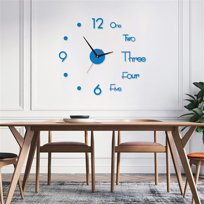 Ceas de perete digital DIY Ceasuri DIY 3D Ceasuri de modă Autocolante cu oglindă acrilice Camera de zi Home Office Decor Silent Horloge