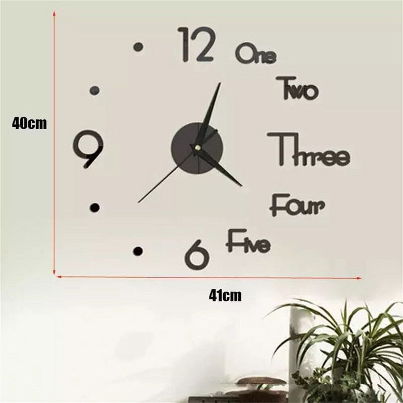 Ceas de perete digital DIY Ceasuri DIY 3D Ceasuri de modă Autocolante cu oglindă acrilice Camera de zi Home Office Decor Silent Horloge