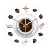 Kávés kézi kávé babkávé falióra LED háttérvilágítással Modern design Cafe kávés bögre Reloj De Pared konyhai akril falióra