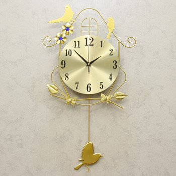 стенен часовник хол творческа птица стенен часовник личност модерен декоративен стенен часовник проста атмосфера люлка без звук часовник