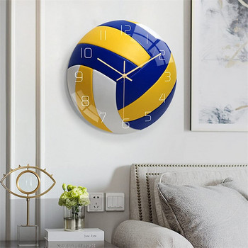Футболни часовници Mute Movement Безшумен декоративен нов 3D стенен часовник Модна декорация на дома Всекидневна Спортни топки Стенен часовник