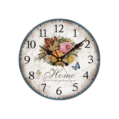 12 colių tylus medinis sieninis laikrodis su baterijomis maitinamas dekoratyvinis kvarcinis laikrodis, skirtas svetainei miegamajam namų kaimiškam dekoravimui