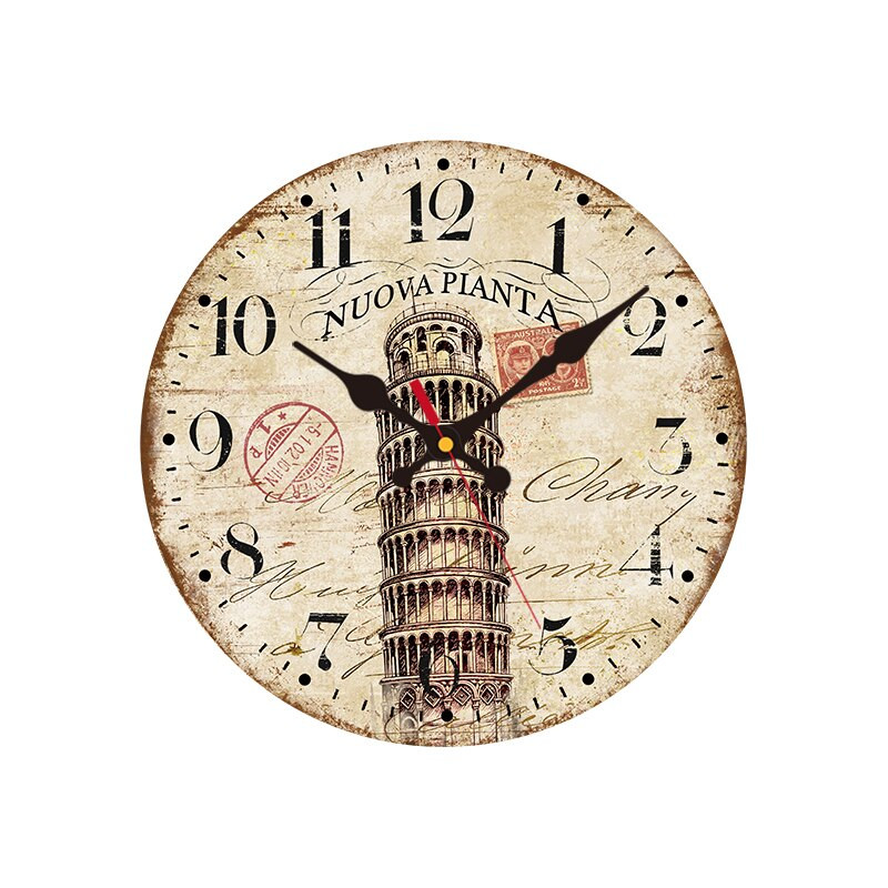 12 colių tylus medinis sieninis laikrodis su baterijomis maitinamas dekoratyvinis kvarcinis laikrodis, skirtas svetainei miegamajam namų kaimiškam dekoravimui