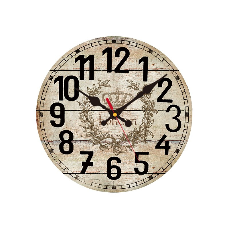 12 colių tylus medinis sieninis laikrodis su baterijomis maitinamas dekoratyvinis kvarcinis laikrodis, skirtas svetainei miegamajam namų kaimiškam dekoravimui