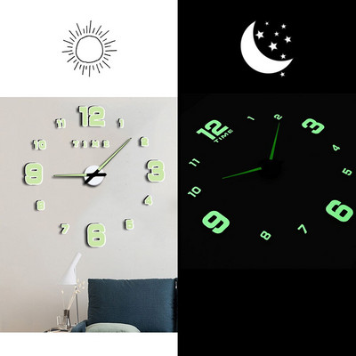 Foarfece pentru stâlp de frizer Salon de înfrumusețare Artă de perete DIY Ceas uriaș Ac mare Fără rame Magazin de frizerie Coafor Ceas mare