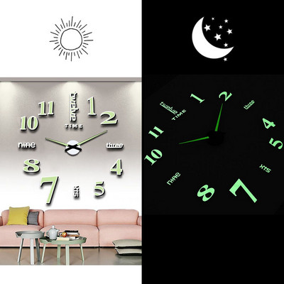 Foarfece pentru stâlp de frizer Salon de înfrumusețare Artă de perete DIY Ceas uriaș Ac mare Fără rame Magazin de frizerie Coafor Ceas mare