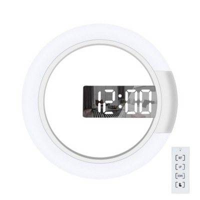 7 színű Modern LED digitális óra Ébresztőóra Tükör Üreges falióra Hőmérséklet éjszakai lámpa otthoni nappali dekorációhoz
