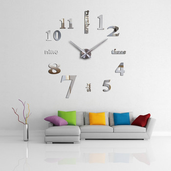 гореща разпродажба 3d стенен часовник акрилно огледало направи си сам часовници спалня стенен часовник grote wandklok модерен дизайн хол