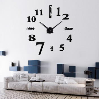 гореща разпродажба 3d стенен часовник акрилно огледало направи си сам часовници спалня стенен часовник grote wandklok модерен дизайн хол