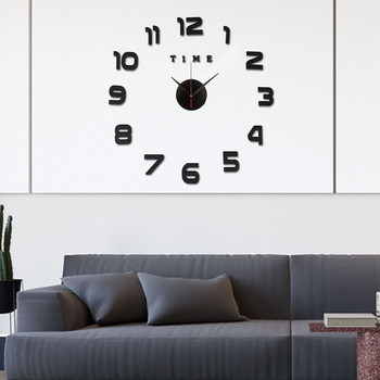 Творчески стенен часовник Огледало Стикери за стена Направи си сам 3D стенни часовници Подвижен стикер за стикер за изкуство Декорация на дома Всекидневна Кварцова игла Hot
