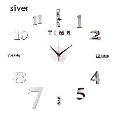 Kūrybiški sieniniai laikrodžiai veidrodiniai sieniniai lipdukai „pasidaryk pats“ 3D sieniniai laikrodžiai, nuimami meno lipdukai, namų dekoras Svetainės kvarco adata karšta