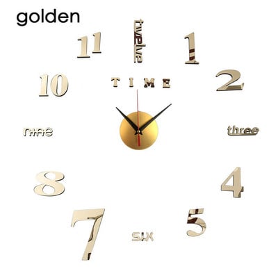 Kūrybiški sieniniai laikrodžiai veidrodiniai sieniniai lipdukai „pasidaryk pats“ 3D sieniniai laikrodžiai, nuimami meno lipdukai, namų dekoras Svetainės kvarco adata karšta