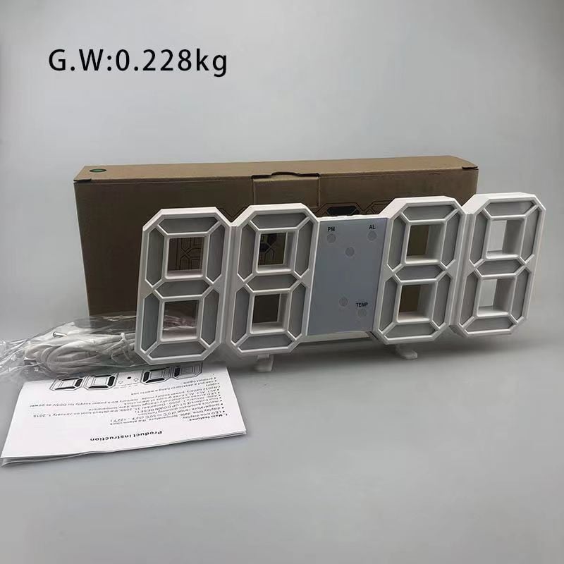LED 3D ψηφιακό ρολόι τοίχου 3 επιπέδων Λαμπερό νυχτερινή λειτουργία Φωτεινότητα Ηλεκτρονικό επιτραπέζιο ρολόι επιτοίχιας διακόσμηση για κατοικία