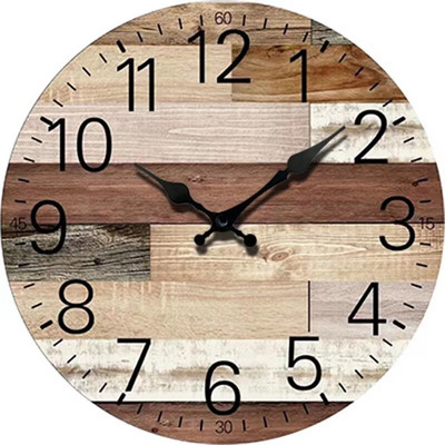Senovinis medinis sieninis laikrodis Modernus dizainas Vintažinis kaimiškas retro laikrodis Namų biuro kavinės apdaila Menas didelis sieninis laikrodis