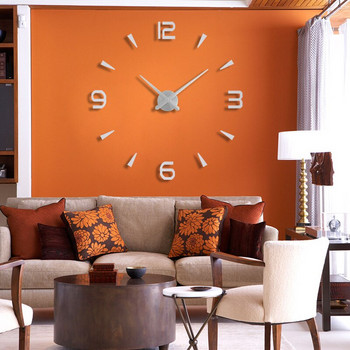Muhsein Нов стенен часовник Home Decor Mute Clock Голям размер Направи си сам Часовник със стикери за стена Цифри Кварцов часовник за подарък Безплатна доставка
