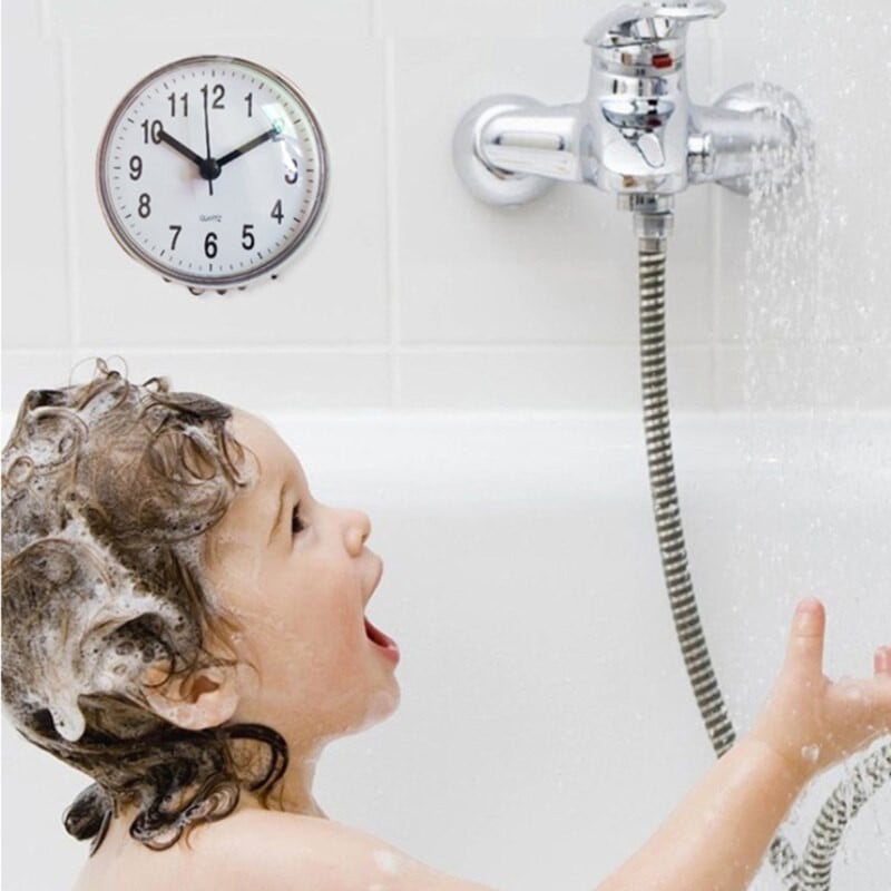 Mini Sucker Falióra Fürdőszoba Páramentes Vízálló Kis Padlóórák Konyhai WC Kis Kvarc Asztali Óra Nappali dekoráció