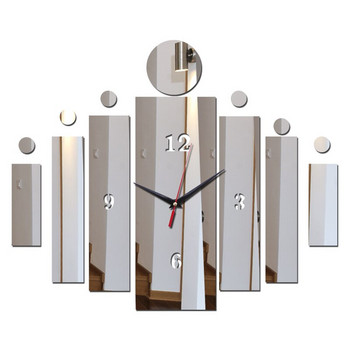Αυτοκόλλητο τοίχου με μοντέρνο στυλ διακόσμησης σπιτιού ρολόγια τοίχου για σαλόνι τοίχου ρολόγια χαλαζία diy καθρέφτης ακρυλικό υλικό
