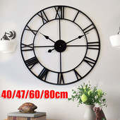 40/47/60/80cm 3D nagy retro fém falióra falra szerelhető vas kerek üreges óra skandináv római számokkal ellátott óra lakásdekoráció