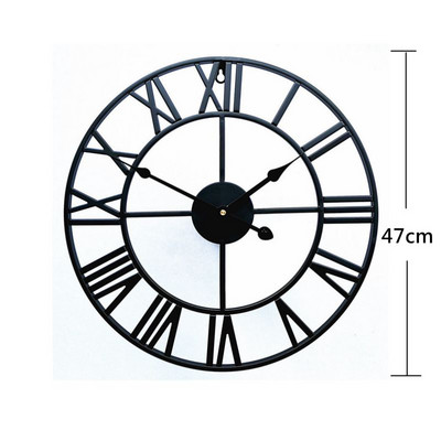 40/47/60/80cm 3D nagy retro fém falióra falra szerelhető vas kerek üreges óra skandináv római számokkal ellátott óra lakásdekoráció