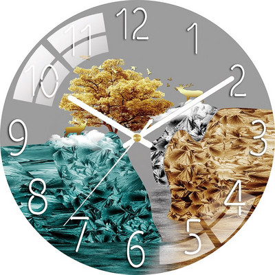 „Golden Deer“ prabangus laikrodis sieninis laikrodis Svetainė Šiaurės šalių buitinė mada 3D stiklas, be smūgių, lengvas tylus laikrodis, paprastas kvarcas