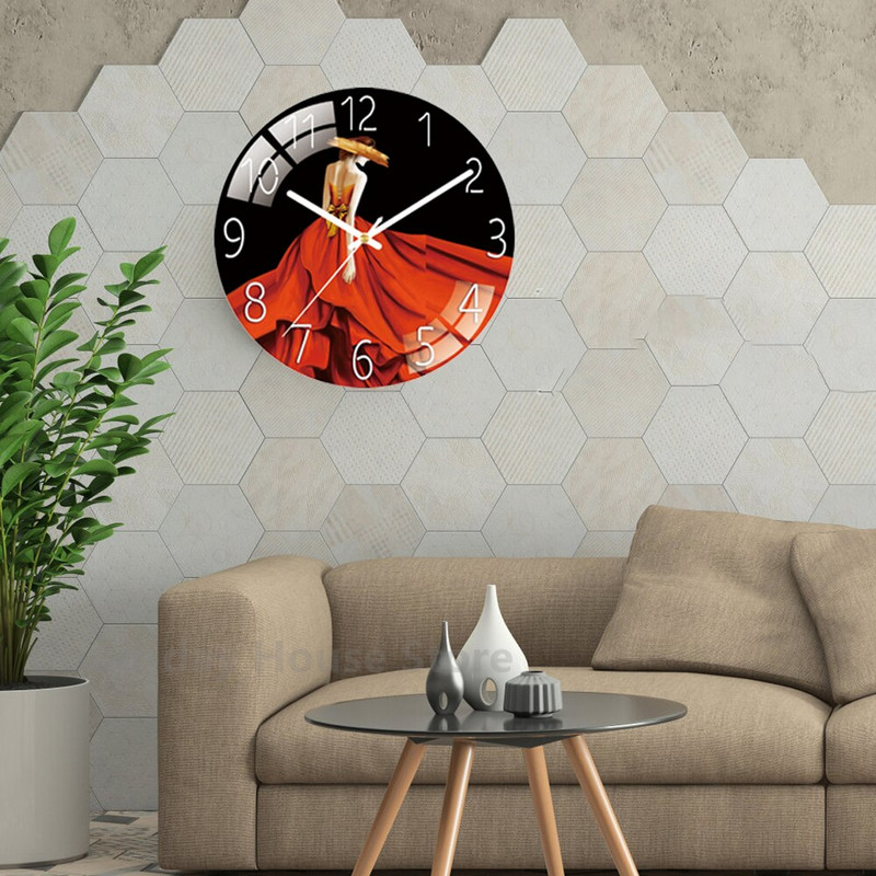 „Golden Deer“ prabangus laikrodis sieninis laikrodis Svetainė Šiaurės šalių buitinė mada 3D stiklas, be smūgių, lengvas tylus laikrodis, paprastas kvarcas