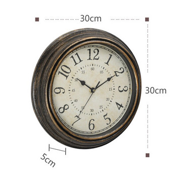 12-инчов безшумен стенен часовник Античен изтъркан арт стил Творчески ретро кварцови часовници Vintage Horloges Reloj Pared Klok Всекидневна