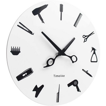 Временни бръснарски инструменти за стилист Стенен часовник Модерен 3D кварцов нетиктакащ Часовник за фризьорски салон за красота Часовник за домашен декор Подарък