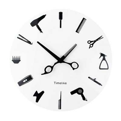 Timelike Barber Stylist Tools Ρολόι τοίχου Μοντέρνο 3D Quartz Non Ticking Ρολόγια κομμωτηρίου ομορφιάς Ρολόι για δώρο διακόσμησης σπιτιού