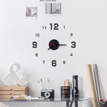 3D голям стикер за стенен часовник Акрилен безшумен цифров голям DIY самозалепващ се модерен дизайн за декор на стая за домашен офис