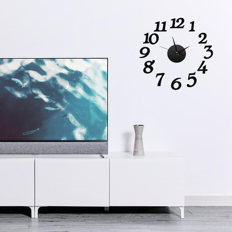3D nagy falióra matrica akril csendes digitális nagy barkácsolás öntapadó modern design szoba otthoni irodai dekorációhoz