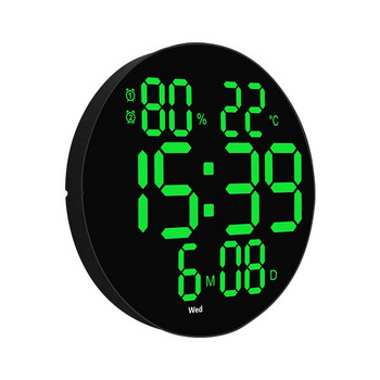 10-инчов LED голям дигитален стенен часовник Яркост в хола Безшумен интелигентен часовник Декорация на дома с термометър за температура