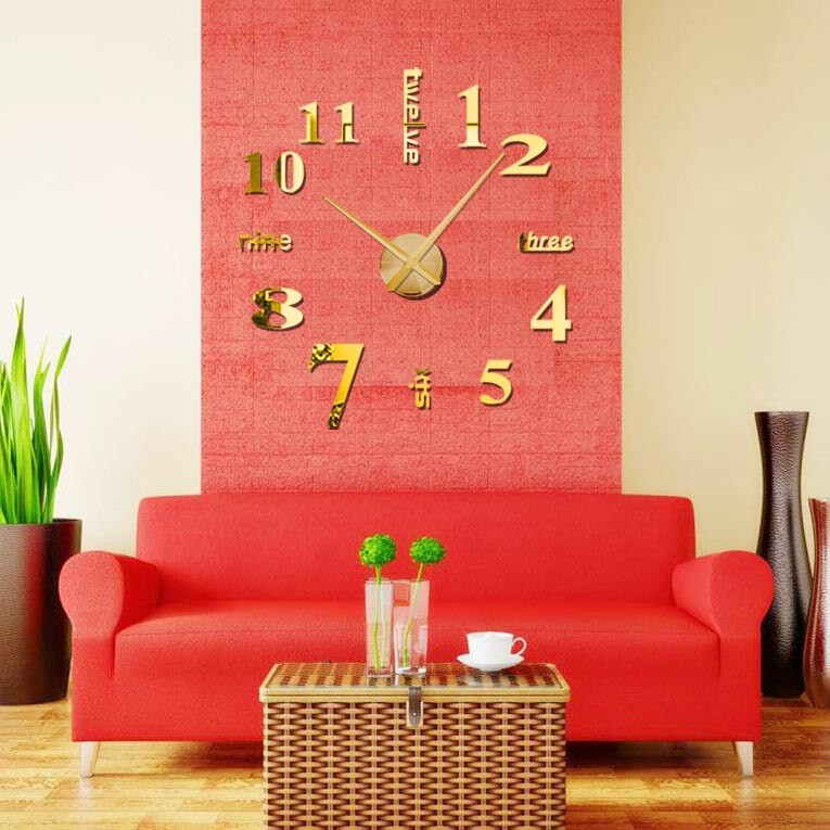 Nuimamas menas Kūrybinis „pasidaryk pats“ sieniniai laikrodžiai 3D sieninis laikrodis veidrodinis sieninis lipdukas Lipdukas Namų dekoras Svetainės kvarco adata karšta