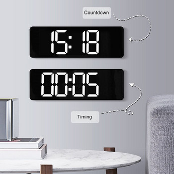 Двойни аларми LED часовници Голям дигитален стенен часовник Дистанционно управление Температура Дата Седмица Дисплей Изключване на захранването Памет Настолен часовник Стенен