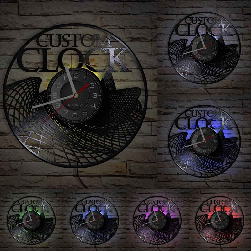 Comandați personalizat Designul și Logo-ul dvs. Ceas Vinil Personalizat Personalizat Vintage Personalizare Record Ceas Ceasuri Cadou de Revelion