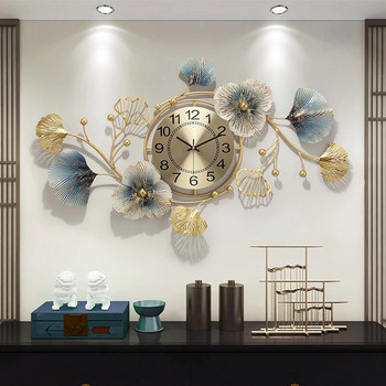 Творчески луксозен стенен часовник Всекидневна Трапезария Диван Фон Декорация на стена за дома Златно желязо Висящ на стена Голям бърз кораб