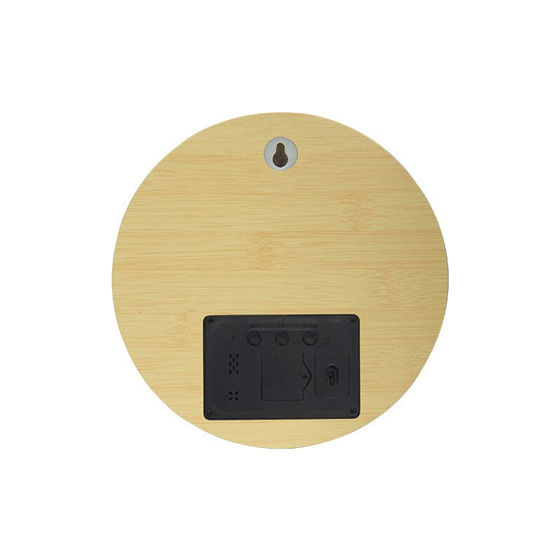 Paprastas gyvenamojo kambario rąstinis išmanusis sieninis laikrodis Modernus kūrybiškas dizainas Skaitmeninis LED šviečiantis biuro parduotuvės sienų dekoravimas