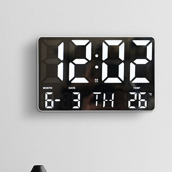 Дистанционно управление Електронен часовник Голям екран Опростен стил Стенен часовник за всекидневна Светлочувствителни цифрови LED будилници